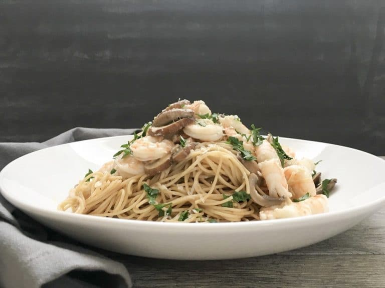 White Wine Lemon Garlic Shrimp Pasta : Cooking With Bliss