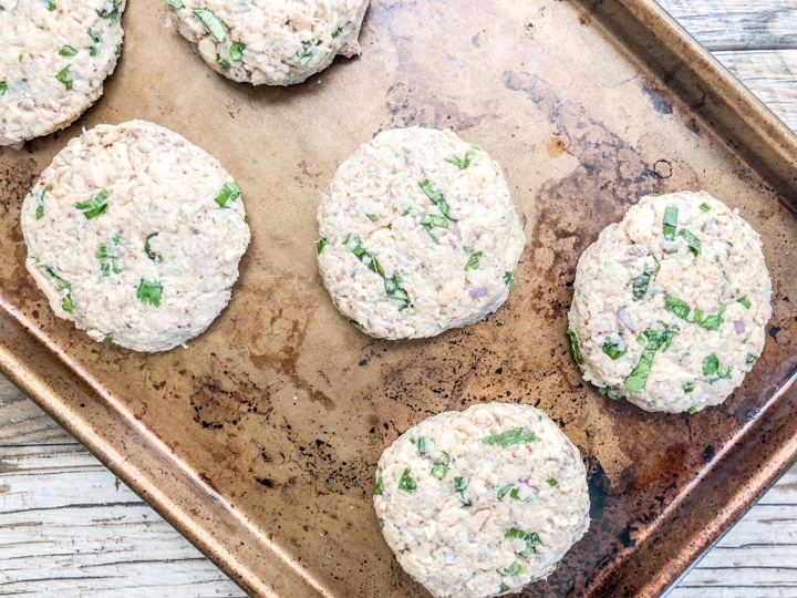 easy whole30 salmon cakes rolled into patties