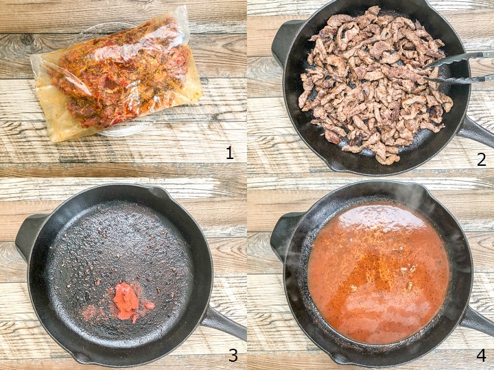 step by step instructions on searing flap steak for soft taco recipe