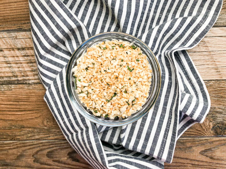toasted panko crumbs with chopped fresh herbs