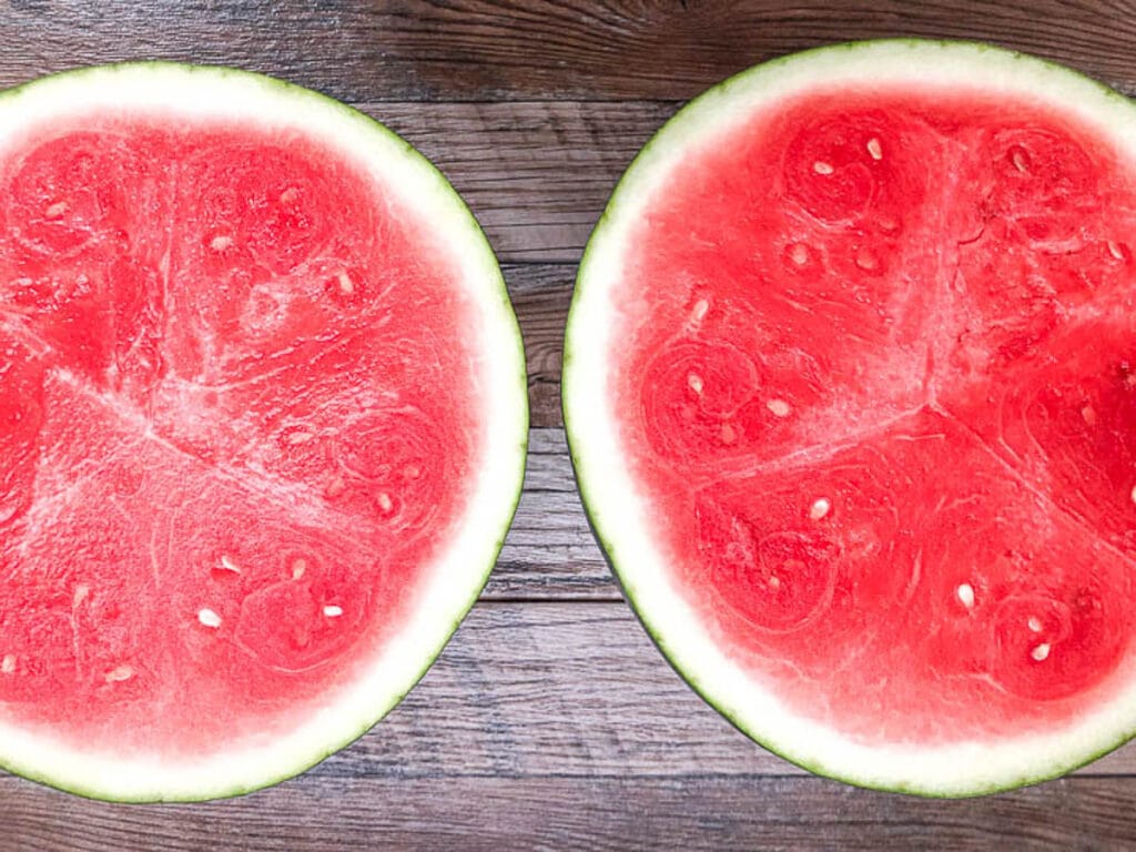 watermelon cut in half