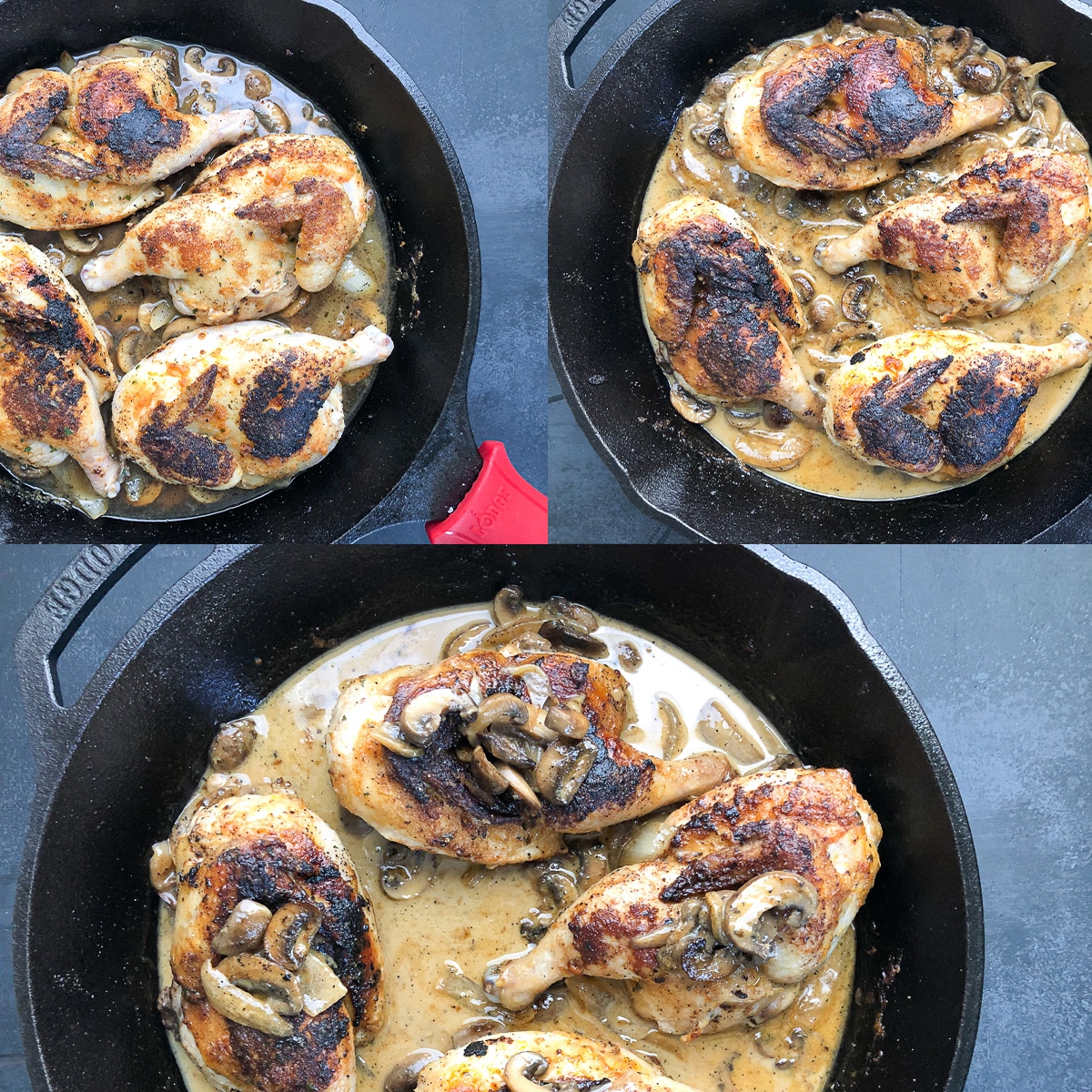 Step by steps photos on how to make cornish hen steps 5-7