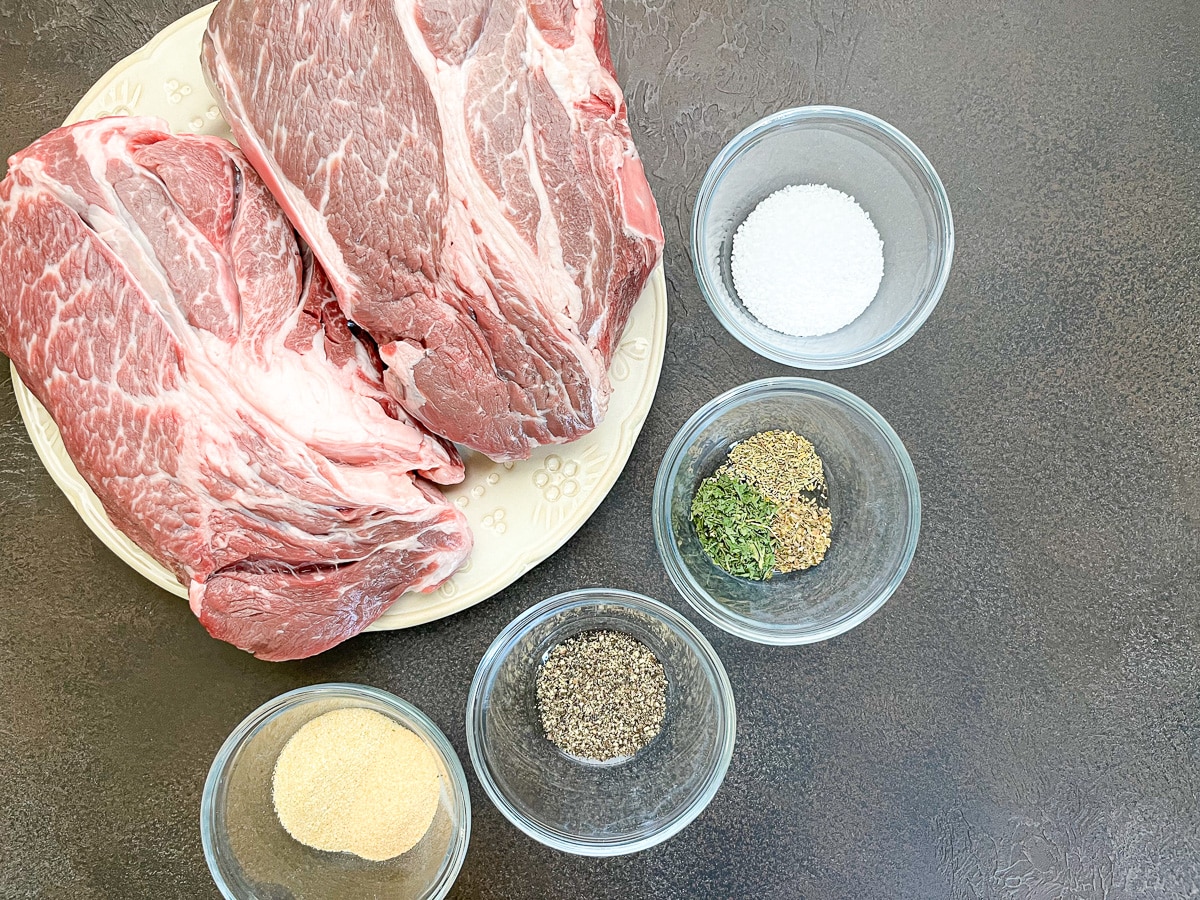 ingredients for chuck roast.